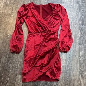 Red Satin Dress NWOT